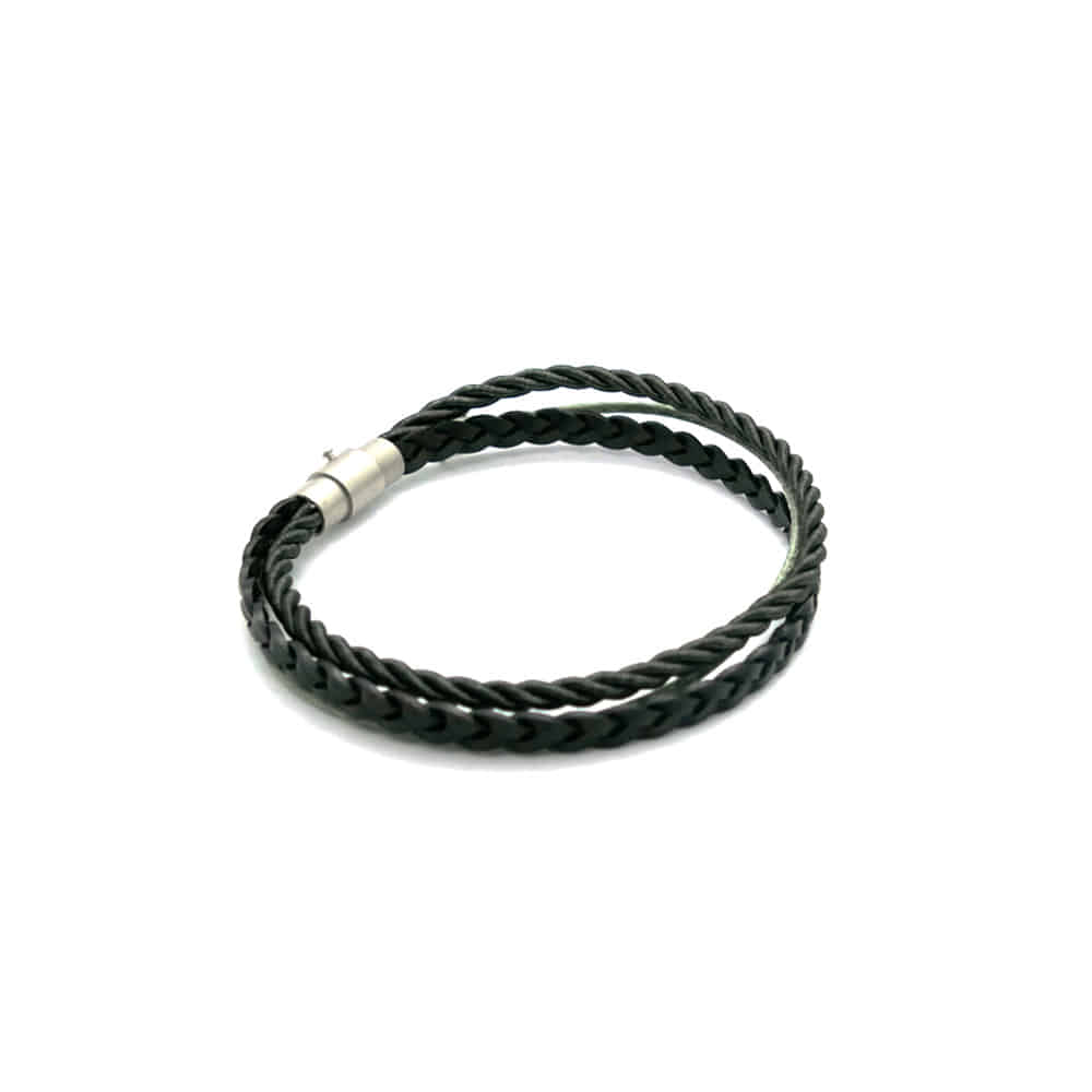 rope layered men bracelet (khaki)