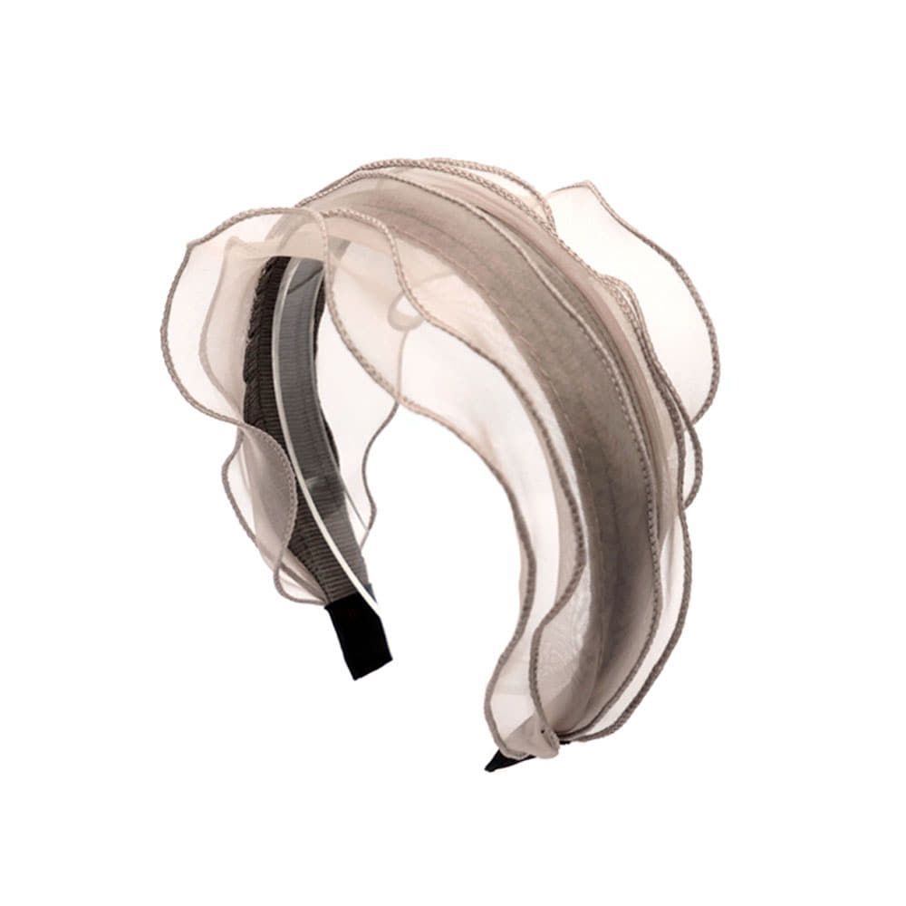 chiffon layered hairband (beige)