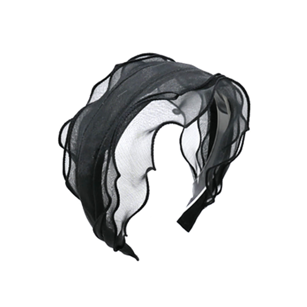 chiffon layered hairband (black)