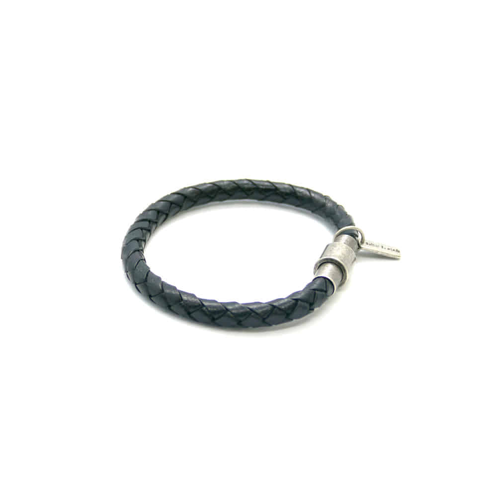 classic leather men bracelet (black)