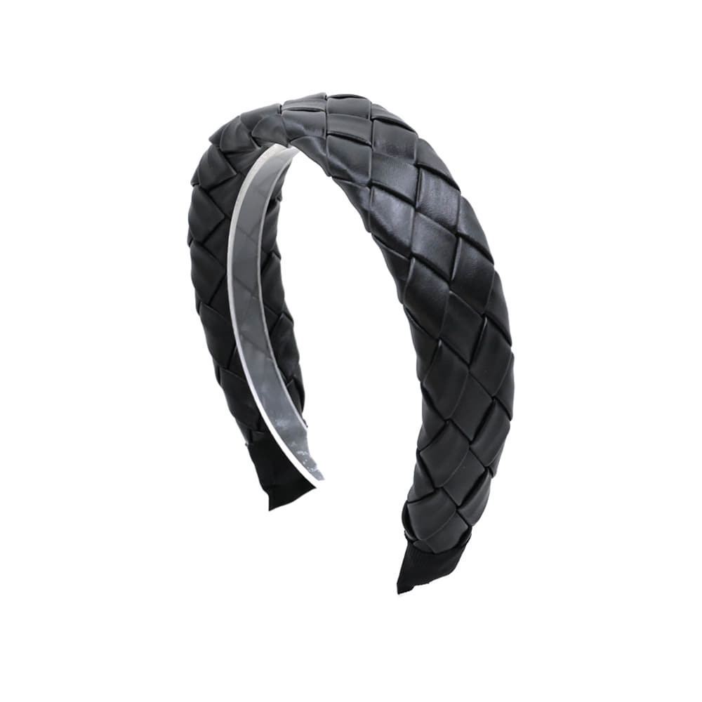 leather weaving hairband (black)