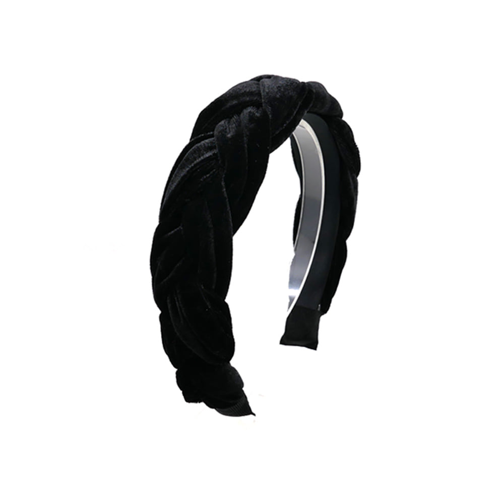 braid velvet hairband (black)