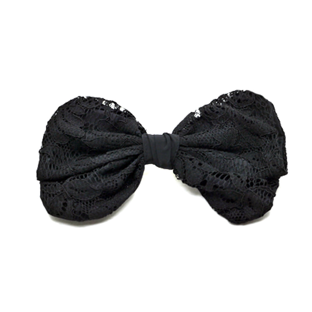 lace ribbon hairpin (black)
