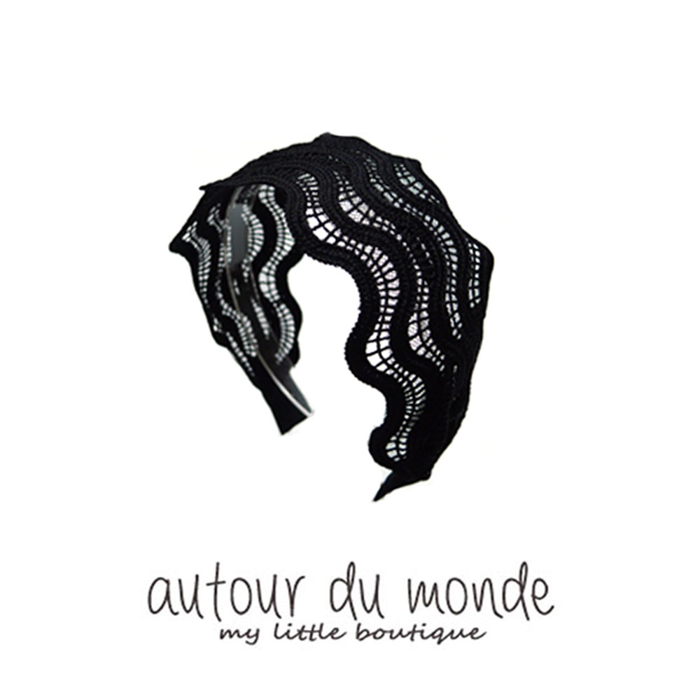 wave lace hair band (black)